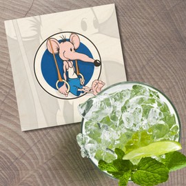 Unbranded Sport Mouse Animal 4'' X 4'' Square Wooden Coaster