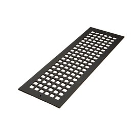 Reggio Registers Square Series Pattern - Premium Luxury Floor Grate Cover Grille, Black Steel 6" x 22"Without Mounting Holes | G824-SBNH
