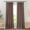 RYB HOME Brown Linen Sheer Curtains 102 inches Long, Thick