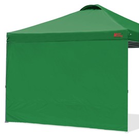 MASTERCANOPY Durable Pop-up Canopy Tent with 1 Sidewall (10'x10',Forest Green)