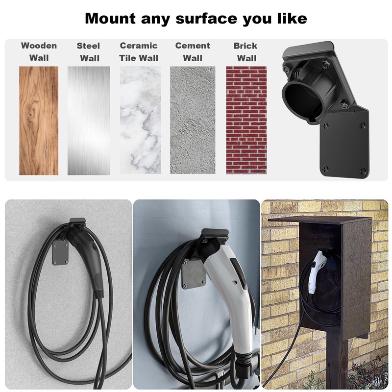 EV Charger Holder for SAE J1772 - Heavy Duty Wall