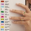 TOBENY Gold Birthstone Rings for Women 14K Gold Plated Adjustable