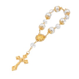 MTT Rosary Bracelet with Cross The First Communion Baptism Party Favors Wedding Favors, Quinceanera Favors Christening Favor/Bautizo Recuerdos Church Event - 12PCS