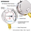 MEANLIN MEASURE -30inHg~60PSI Glycerin Filled Vacuum Pressure Gauge, Stainless Steel