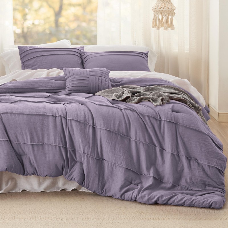 Bedsure Purple King Size Comforter Set - 4 Pieces Pinch