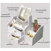 MARZSEFLO Multifuncional Organizador Cosmético Con Espejo Y Cajón