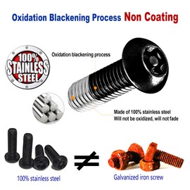 Aootf Anti Theft License Plate Screws- Black Bolts for Locking Car Tag, Frame and Cover, Mounting Hardware Kit for Front/Rear, M6 Stainless Steel Screws, Caps, Fasteners Nuts, Rattle Proof Pads