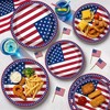 48PCS 4th of July Plates, Red White Blue Patriotic Paper