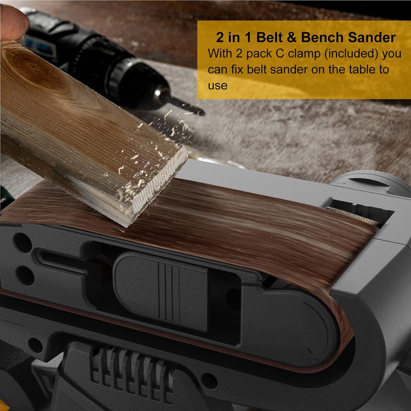 Jellas 3 × 21-Inch Belt Sander with Dust Bag, 7Amp