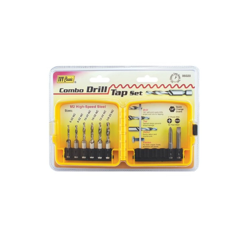 IVY Classic 06020 8-Piece Combo Drill/Tap Bit Set, M2 High-Speed