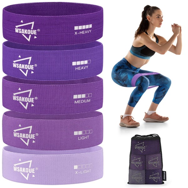 WSAKOUE Fabric Resistance Bands for Working Out – 5 Booty