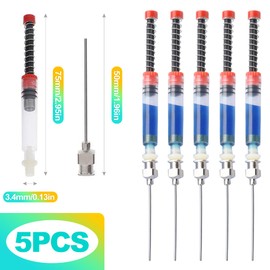 KornaDoz 5 Pack Syringes with Blunt Tip Needles for Glue, Ink, Oil & Paint, Industrial Grade Applicator for Precision Dispensing, Resin Crafts, DIY Projects & Refilling