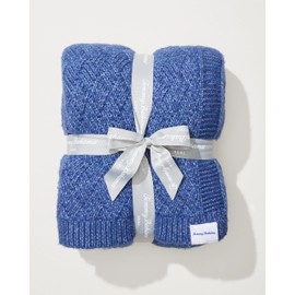 Tommy Bahama - Throw Blanket, Super Cozy Knit Bedding for Bed or Couch, Oeko-Tex Certified (Treillage Knit Blue, 50 x 60)