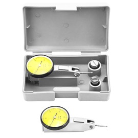 QWORK Dial Test Indicator, with 2 Steel Dovetail Clamps 3/8'' and 5/32'', 0.030" Test Indicator 0. 0005" GR Dial Reading 0-15-0, for Machine Set-Up, Narrow Area Measurement