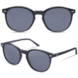 DUCO Classic Round Polarized UV400 Protection Vintage Shades Sunglasses for Women DC1230