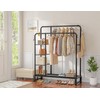 Double Rods Clothes Rack Clothing Rack with 4 Tier Storage