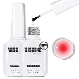 Vishine 2 x 16 ml Clear Blooming Gel Nagellack UV LED Soak Off für den Effekt des Verstreichens, Nagellack aus Marmor, Nagelzeichnungen für Maniküre-Set, magisch, Aquarell, Tier, Blume, Basteln