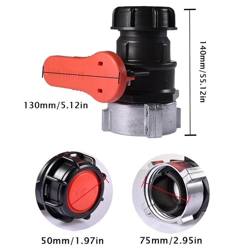 TOCHUN 75mm IBC Tote Tank Adapter Ball Valve -Heavy Duty