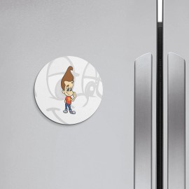 Unbranded Jimmy Neutron Cartoon | 4'' X 4'' Round Decorative Magnet