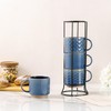 GBHOME 12OZ Stackable Coffee Mugs with Stand, Ceramic Coffee Mugs