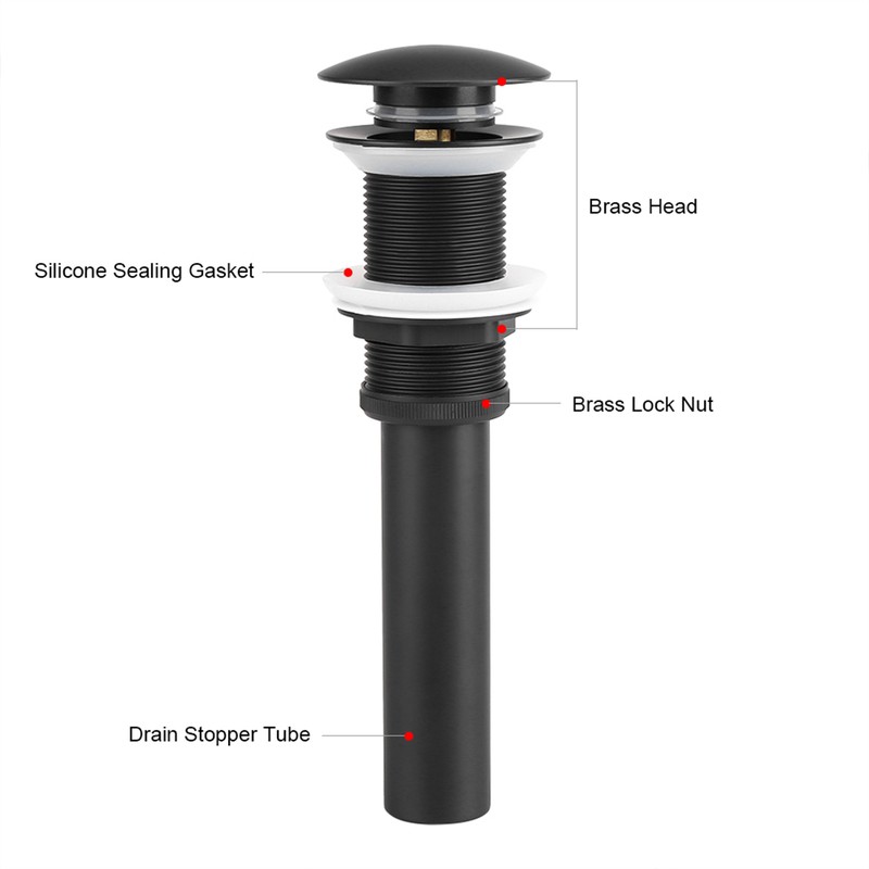 Kitchen Bathroom Basin Sink Solid Brass Popup Drain Stopper Black