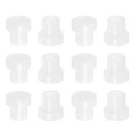 sourcing map 12pcs Flanged Sleeve Bearings 4mm Bore 6mm OD 8mm Length Nylon Bushings for Shaft, White