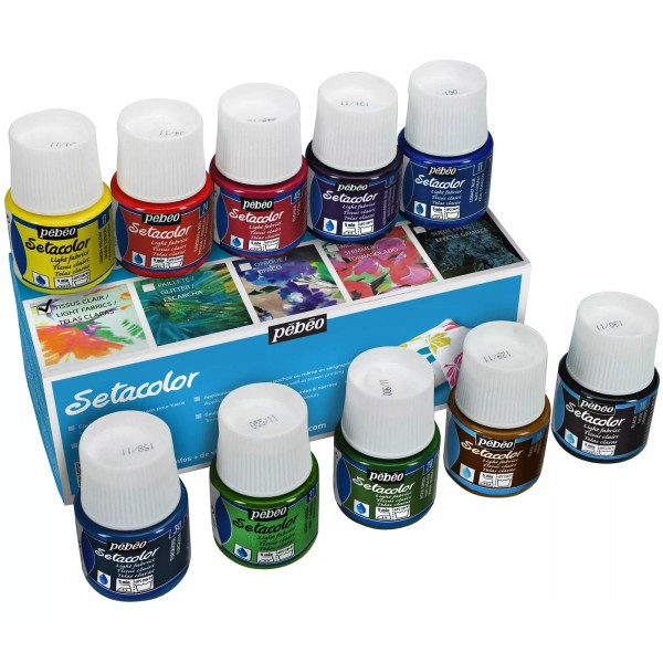 Zyva ColorQuest Opaque Fabric Paint Set - 10 Pack 45ml