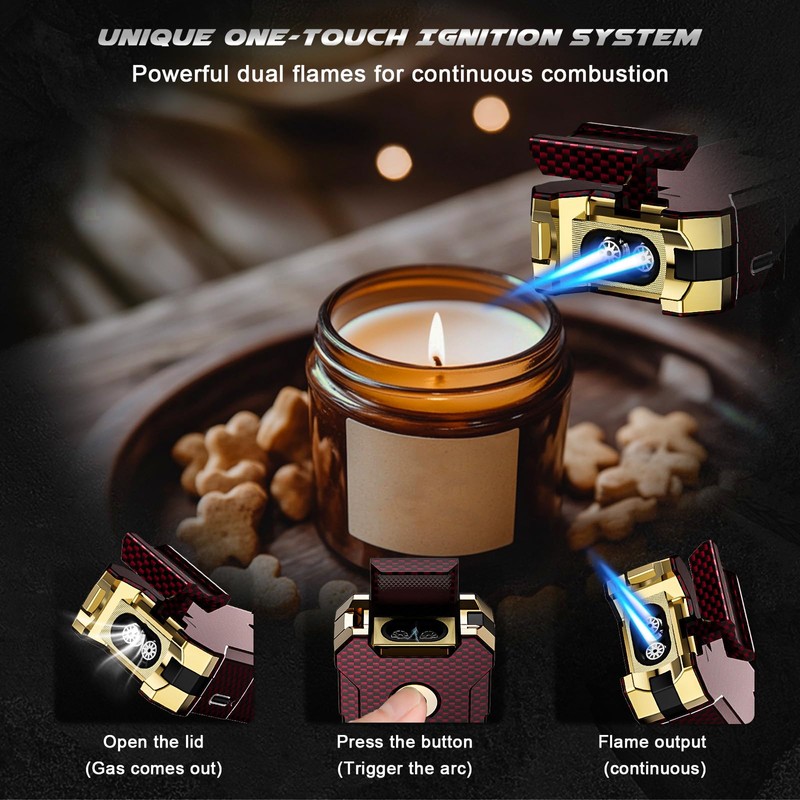 5-in-1 Torch Lighter with Cutter, Punch, Holder, and Draw Enhancer