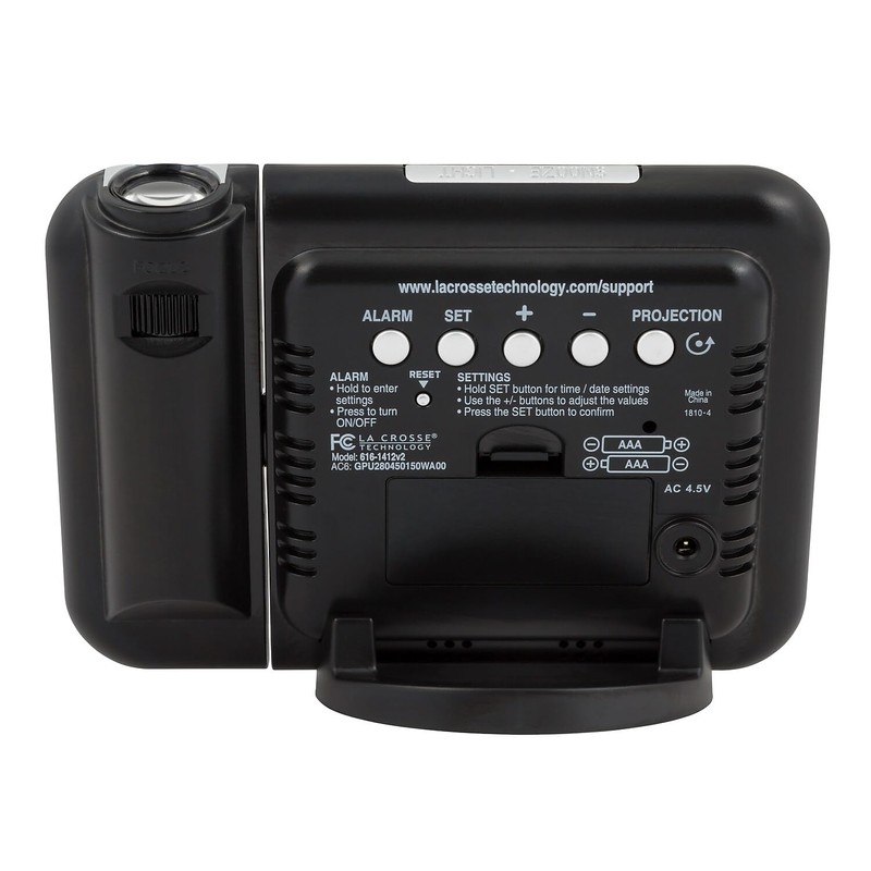La Crosse Technology 616-1412 Projection Alarm Clock with Indoor Temperature