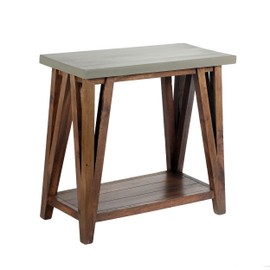 Alaterre Furniture Brookside 30" W Wood with Concrete-Coating Console/Media Table