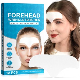 Anti Wrinkle Patches 12PCS, Forehead Wrinkle Patches Smooth Fine Lines & Wrinkles, Anti-Wrinkle Patches with Hydrolyzed Collagen with Aloe, Vitamin E, Forehead Wrinkles Treatment