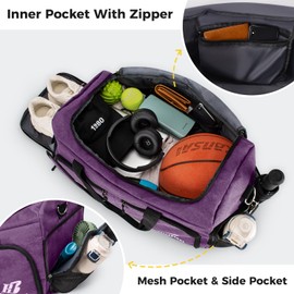 Gym Bag for Men Women Sports Gym Bag with Shoe Compartment and Wet Pocket Gym Duffel Bag Travel Bag Training Bag Weekender Bag for Sport Fitness Travel(42L, Purple)