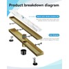 HTOH Gold Shower Drain, 24 Inch Linear Shower Drain with