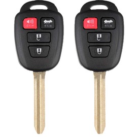 SELEAD Flip Key Fob 4 Buttons Keyless Entry Remote Shell CASE for 2007-2016 Scion FR-S for Toyota Camry for Toyota Corolla Antitheft Keyless Entry Systems HYQ12BDM-5 2pcs US Stock