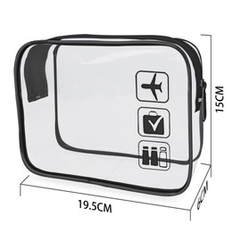 White Ze Clear Toilet Bag, Travel Makeup Cosmetic Bag for Women Men, PVC Toiletries Cosmetic Bag, black