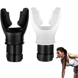 Respiratory Muscle Trainer,Exercise Trainer with Adjustable Resistance, Portable and Easy to Clean, Perfect for Fitness, Yoga, Swimming, and Outdoor Activities Black White - Color: Black