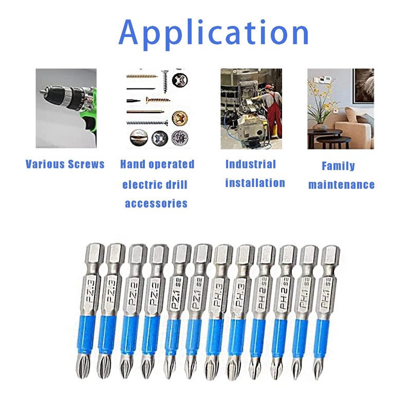JEOPKO 12Pcs Magnetic Impact Screwdriver Driver Bits Set, Impact Driver
