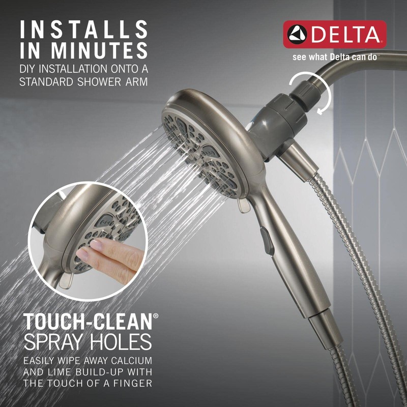 Delta Faucet 6-Spray SureDock Magnetic Shower Head with Handheld Spray,