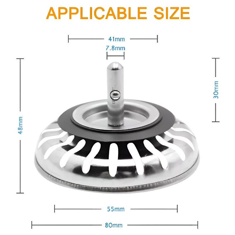 Misbroz Kitchen Sink Plug Strainer-Rust Proof Universal Sink Drainer Stopper-