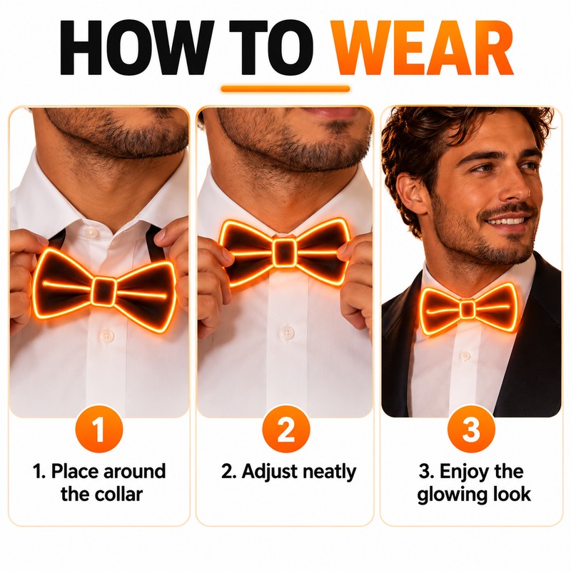 LED Light Up Suspenders with Bow Tie – Party Costume