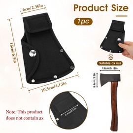 Hatchet Head Sheath Holster, Hatchet Cover for 1-1/4lb Axe, Black Ax Head Sheath Holster Double Snap Hatchet Blade Protector for Outdoor Hiking Outdoor Work Axe Cover