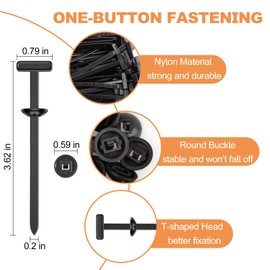 100Pcs Nylon Universal Cable Tie Buckle, Heavy Duty Self-Locking Zip Ties Holder, Cable Tie Buckle, Automotive Clips, Fastener for for Car Daily Auto Fixing