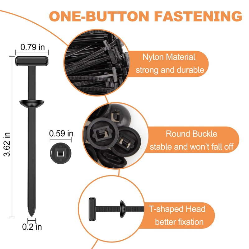 100Pcs Nylon Universal Cable Tie Buckle, Heavy Duty Self-Locking Zip