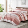 Andency King Size Quilt Set Blush Pink, 3 Pieces Summer