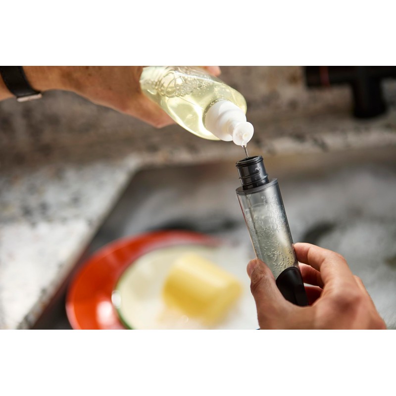 Joseph Joseph SinkTech Refillable Soap-Dispensing Dish Brush with Stainless Steel