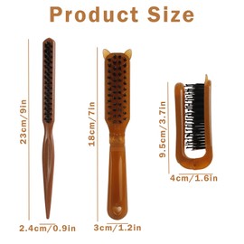 2 Pack Reise Klappbare Haarbürsten, YRYUNRUI Wildschweinborstenbürste mit Nylonstiften, zusammenklappbare Mini-Haarbürste für Frauen Männer Kinder, glättet entwirrt lockiges glattes trockenes Haar