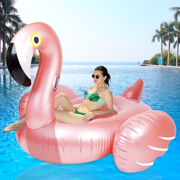 Giant Inflatable Flamingo Ride On Pool Float,Blow Up Pool Floatie