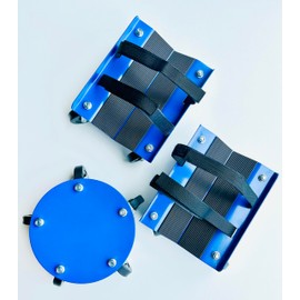 Snowmobile Dolly Set Moving Roller Snowmachine Mover System 1500lbs Snow Plow Dolly Cart Snowmobile Accessories Rubber Pad Anti-Slip Rolling V-Slide Ski Dollies, 2.5” Swivel Casters Adjustable Straps