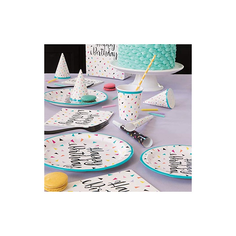 Unique 73146 Classic 9oz Paper Cups | Triangle Confetti Theme,