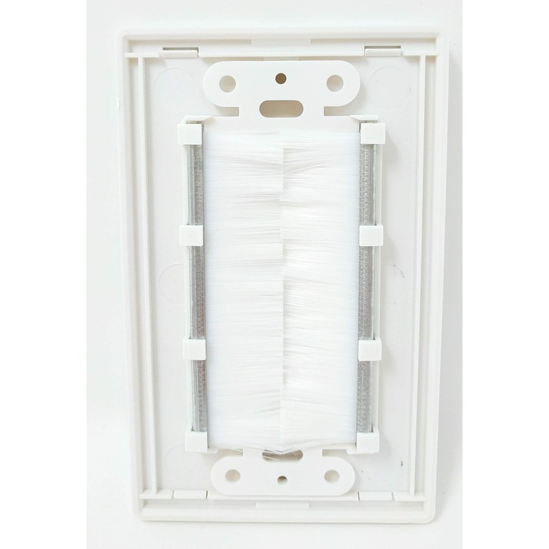 RiteAV - Single Gang Screwless Wall Plate with Brush Bristles